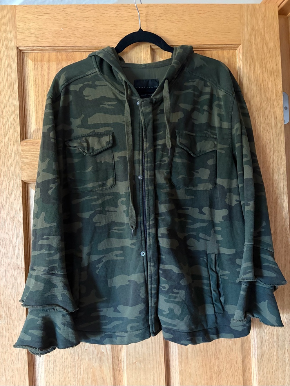 Women’s Sanctuary Camouflage Hooded Jacket - Green Camo